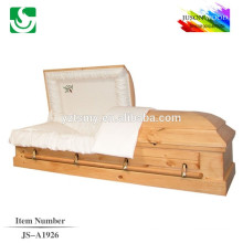 Chinese Supplier Water painting embroider interior solid wood casket price